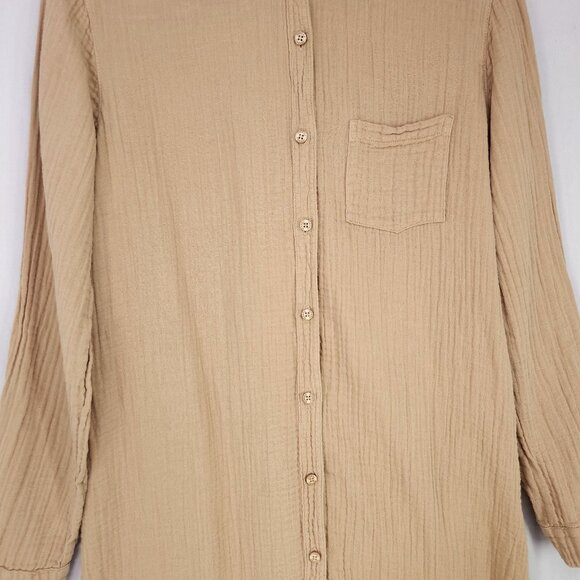 Star X Midi Shirt Dress Size Small Gauze Button Down Beachy Minimalist Boho USA - Picture 4 of 15